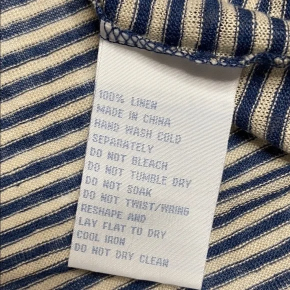 ANTHROPOLOGIE - lil linen blue striped dress - Picture 2 of 8